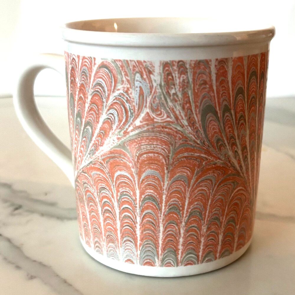 Vintage GHC Korea Coffee Mug Pink Marbled Design 80's/90's Style GREAT CONDITION